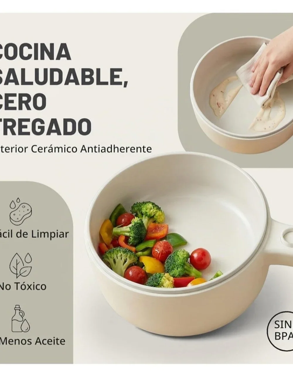 Ceramic Nonstick Skillet with White Lid -